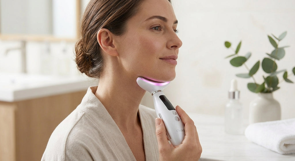 Ordelia™ GlowLift - Masajeador Facial y Cuello LED